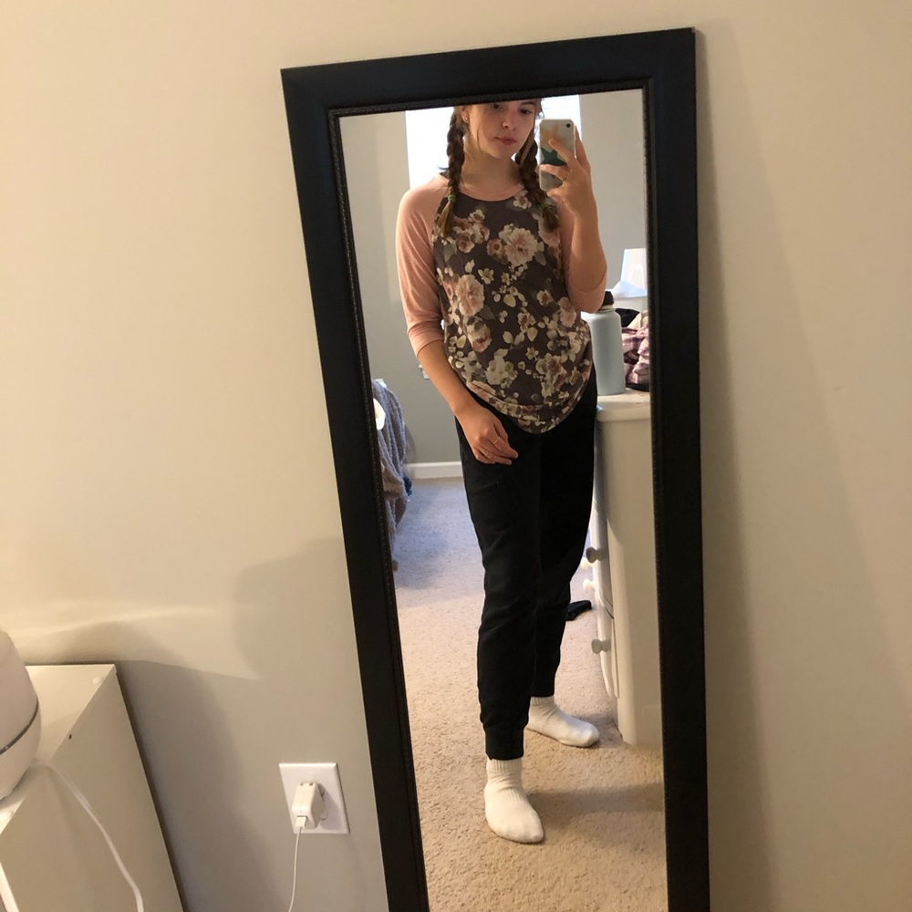 floral shirt with pink half sleeve